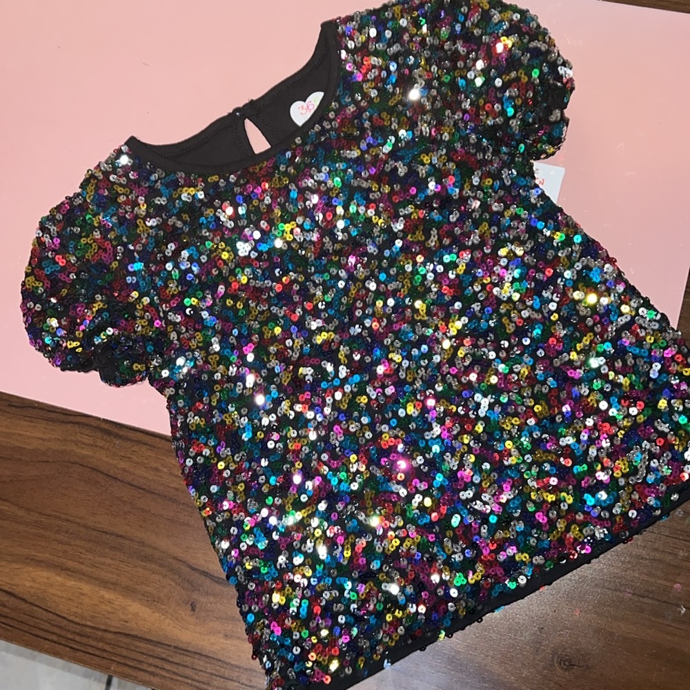 Sparkling Sequin 2-Piece Girls' Skirt Set - Size 7